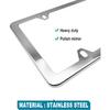 Clear License Plate Frames Covers- 2 Pack Flat Car Tag Protector And Stainless Steel Chrome Holder, Road Legal Unbreakable Acrylic Protective Shield