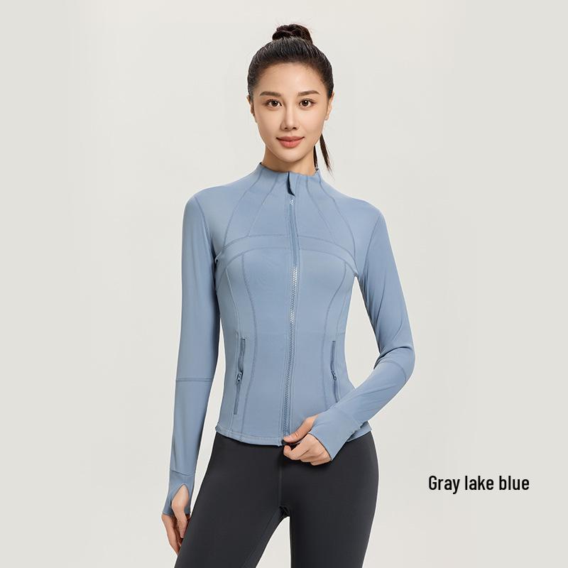 Lulu Women s Sun Protection Sports Top: Patchwork Stand Collar, Pocketed Slim Fit Yoga Jacket.