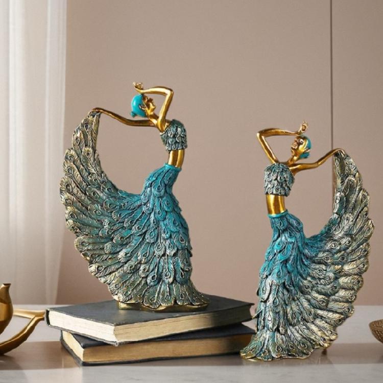 Kreatywna Figurka Tancerki Baletowej o Motywie Pawia Piękne Dekoracje do Salonu Design Dla Eleganckiego Wnętrza