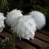 White Petal Foam Christmas Ball Ornament with Flocking Powder - Tree Pendant for Festive Decorations