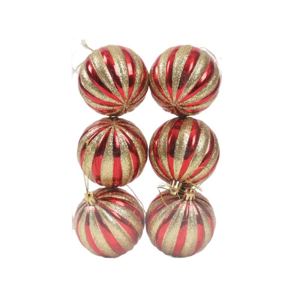 6pcs Creative Christmas Ball Set Plastic Hanging Ornament Christmas Tree Pendant Wedding