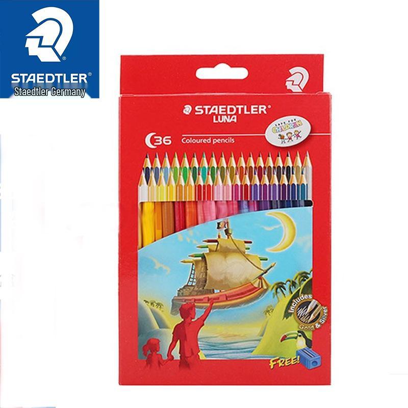 STAEDTLER LUNA 36-Color Oil-Based Colored Pencils with Sharpener HB Pencil