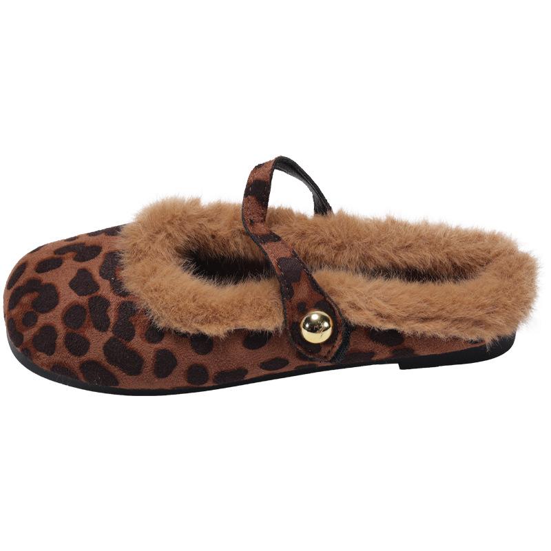 Autumn Winter Women Warm Furry Mules Slippers Concise Cover Toe Slip On Shoes Ladies Comfort Outdoor Flats Slides Shoes2026
