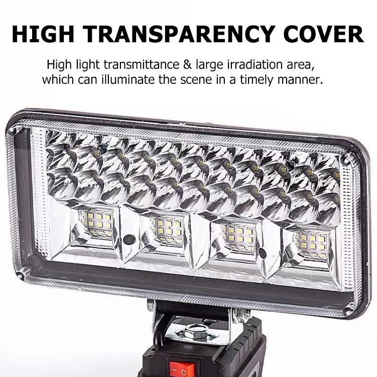 LED Light Portable Cordless Spotlights 18V Battery Outdoors Spotlight Work Fishing Handheld 4In No Flashlight Home Bedroom