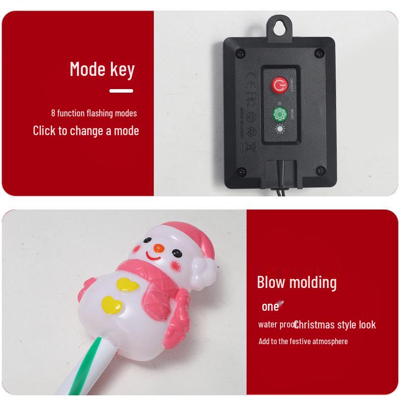 Solar LED Santa and Snowman String Lights for Outdoor Decoration