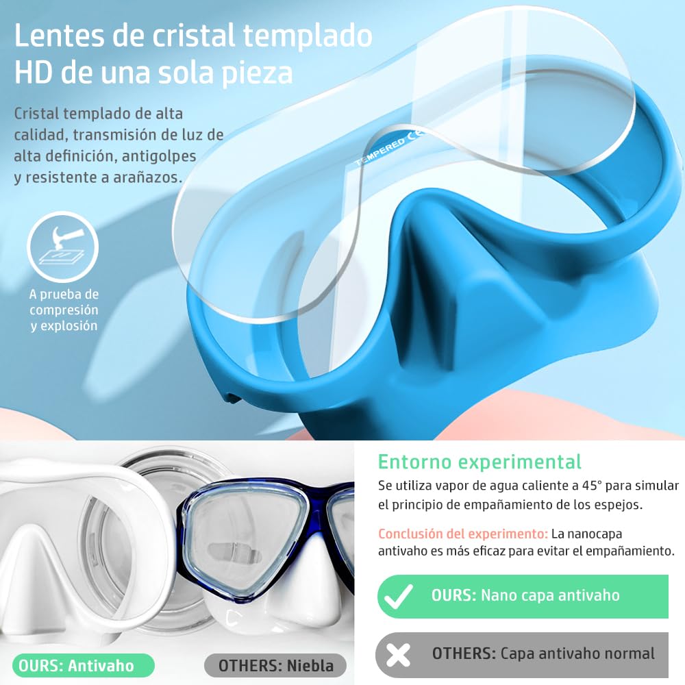 HEARTST Snorkel Set Snorkeling Snorkel Mask Frameless Snorkeling Macaron Color