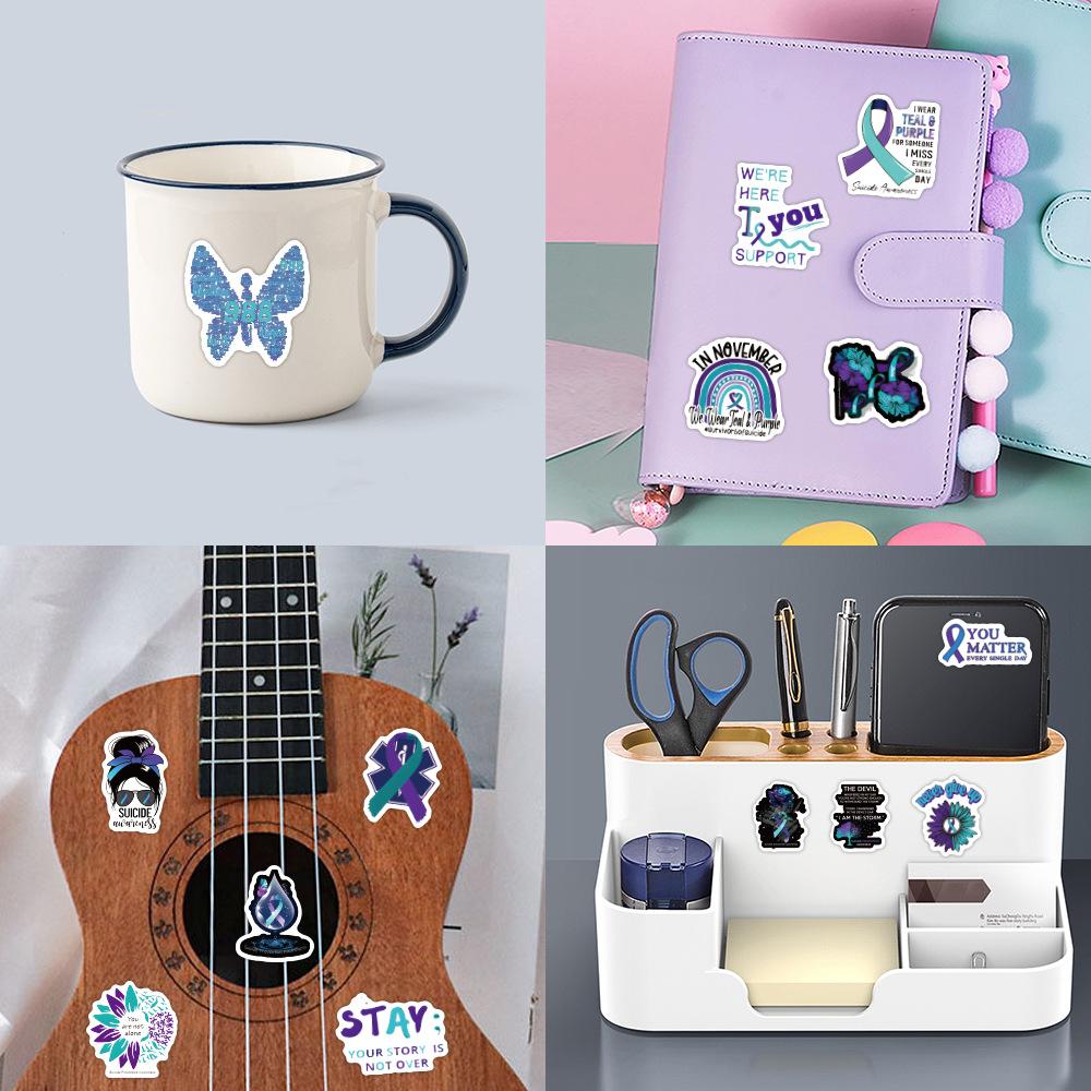 60 Suicide Awareness Graffiti Stickers Notebook Water Cup Suitcase Stickers