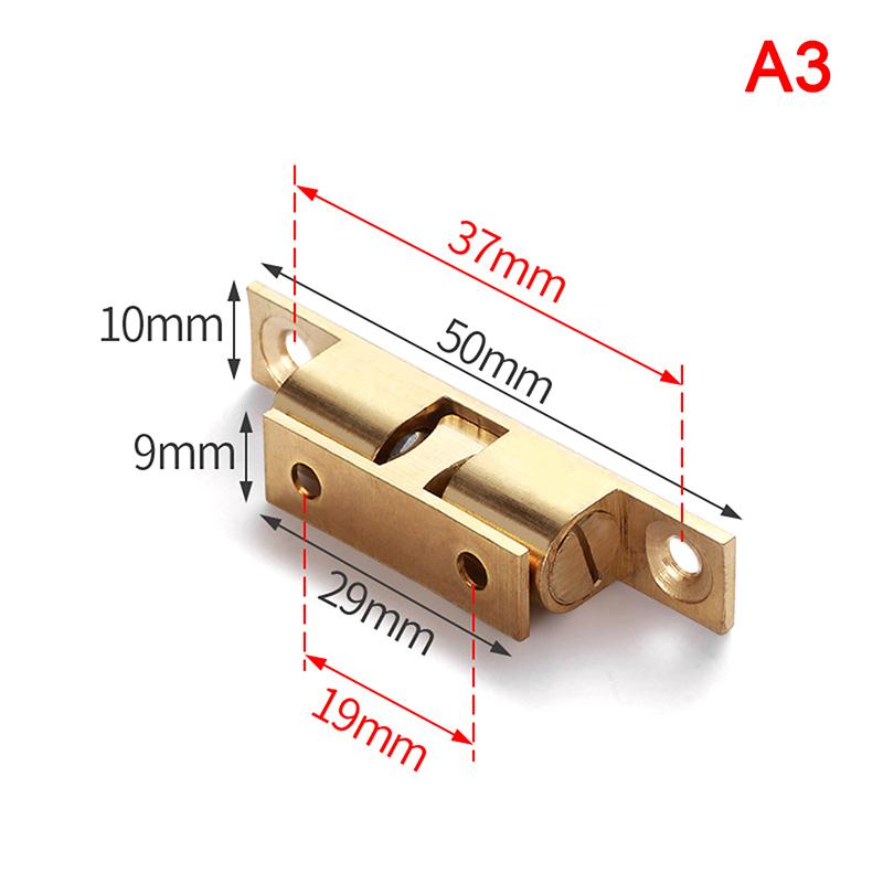 

1 шт. Латунный шариковый замок-защелка для двери, пружинный фиксатор для дверцы шкафа, серебристый двойной шариковый фиксатор, защелка для дверцы шкафа 42/50/60/70 мм 50mm золотой
