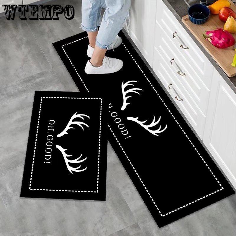 

Kitchen Absorbent and Oil Absorbing Floor Mat Long Anti Slip Mat Kitchen Entrance Mat Home Carpet 40*120cm+40*60cm