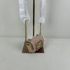 [Pre-Owned] Baguette Gold Finish Embossed FF Pattern Magnetic Closure Napa Leather Lambskin Mini Shoulder Bag - Excellent #XL7ZJ1