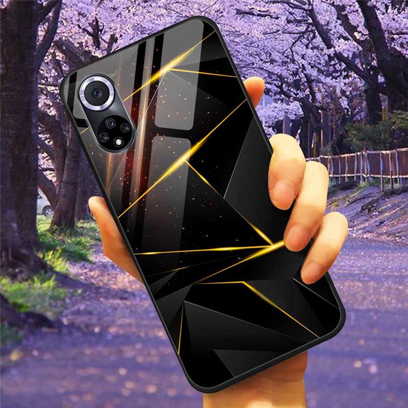 For Honor 50 Pro Case Tempered Glass Starry Marble Hard Back Cover for Huawei Honor 50 Phone Cases Honor50 Protective