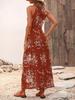 2025 Spring/Summer Floral Print Slit Halter Neck Dress - European & American Style