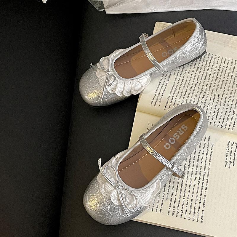 

Туфли-лодочки Балетки Одинарные туфли Новая женская обувь 40 серебряный