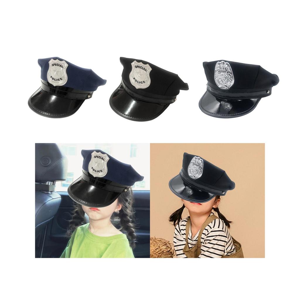 Children Police Hat Funny Fancy Dress Kids Police Officer Hat for Carnival Birthday Pretend Play Stage Performance Holiday