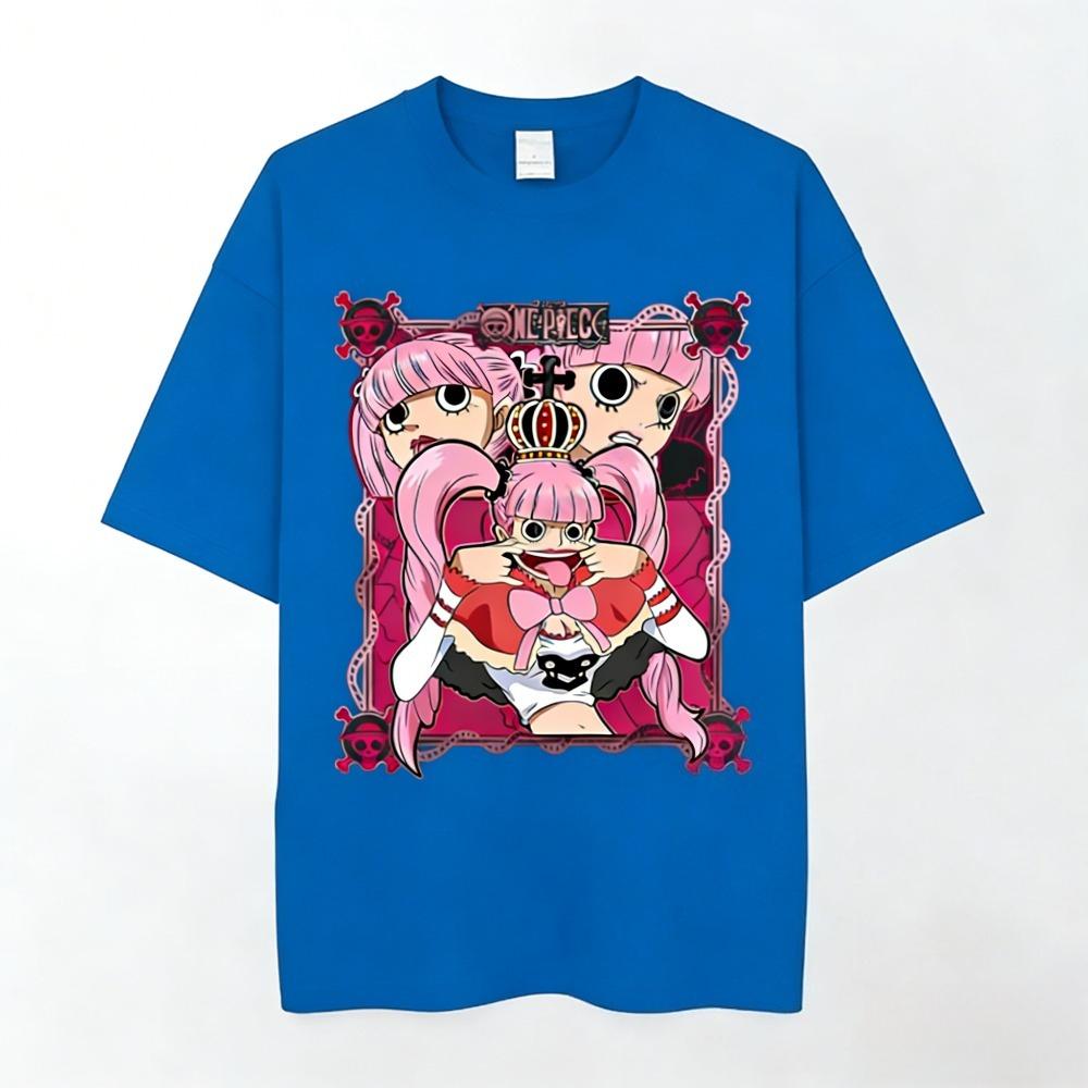 One Piece Perona Unisex Loose Tshirt 2026 Summer New Popular Anime Print American Trend Casual Parentchild Short Sleeved Top