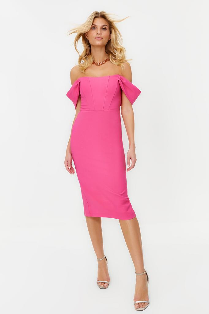 Damenkleid der neuen Saison, modisches Saks-tailliertes, gewebtes Korsett, detailliertes, elegantes Abendkleid