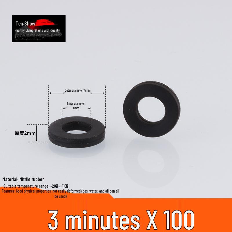 Black Rubber Silicone Waterproof Gasket Seal Washer for Water Heater & Shower - Nitrile Thickened, 4-6 Minutes
