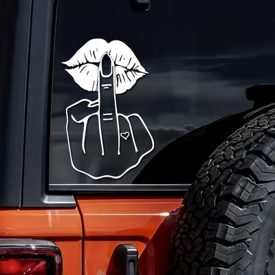 Te doy un beso como un dedo medio pegatinas creativas y divertidas para fans y amantes de los dibujos animados, alta calidad para coches, camiones, motocicletas
