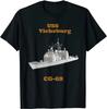 T-shirt Cadeau Vétéran Marin de la Marine USS Vicksburg CG-69 100% Coton Col Rond Manches Courtes Été Décontracté T-shirt Homme Streetwear -...