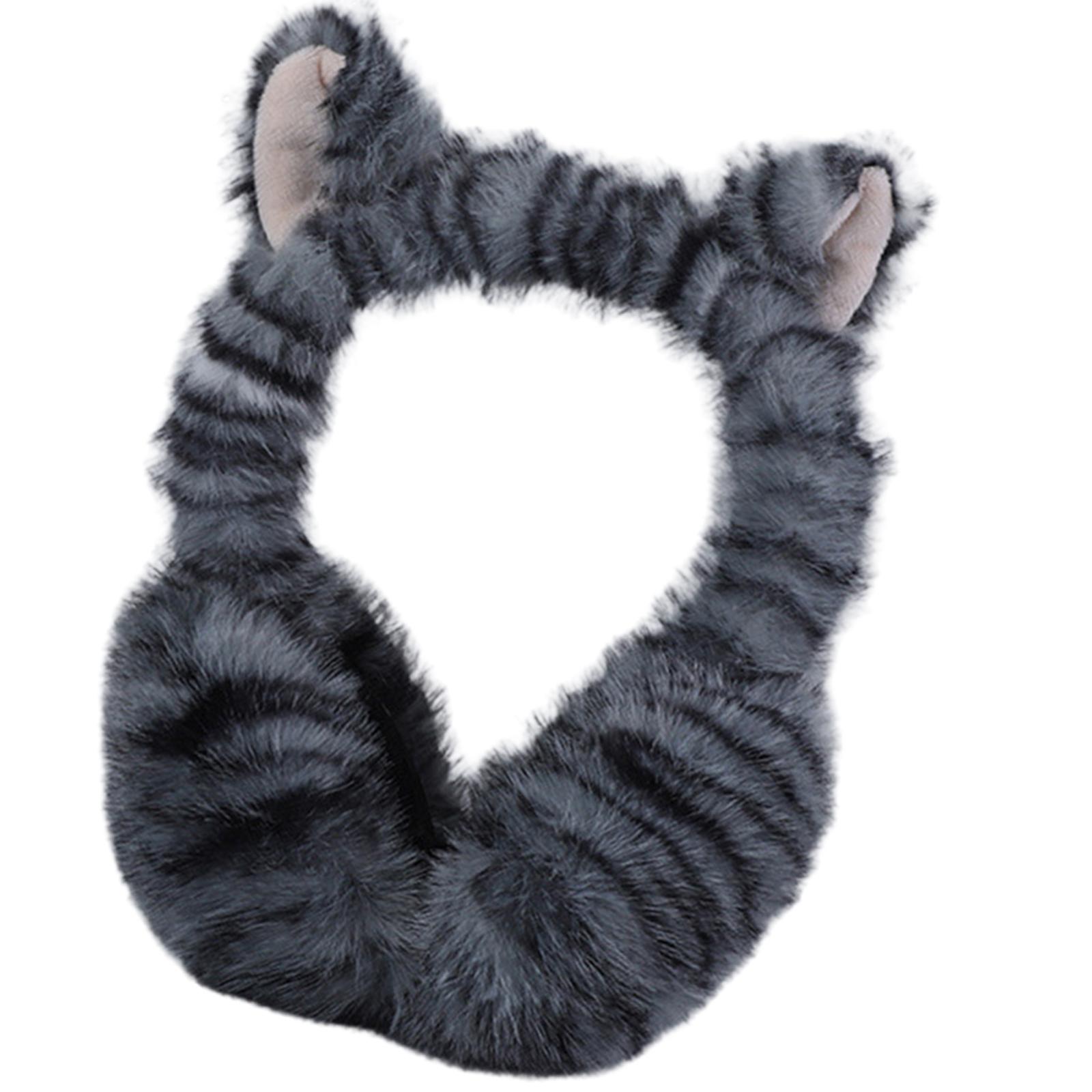 

Comfortable Cats Shape Ear Covers Fleece Earmuff Portable Ear Protectors for Cold Weather Protecting D