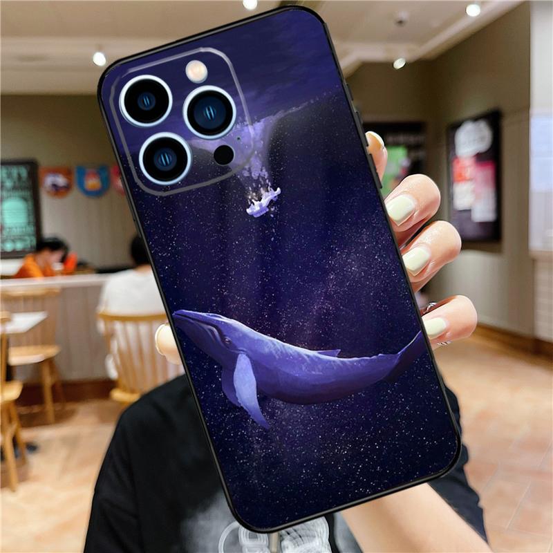 Whale Fish Wave Sea Case For iPhone 17 16 15 13 12 11 14 Pro Max Mini Plus 16e 17 Air Bumper Cover Accessories