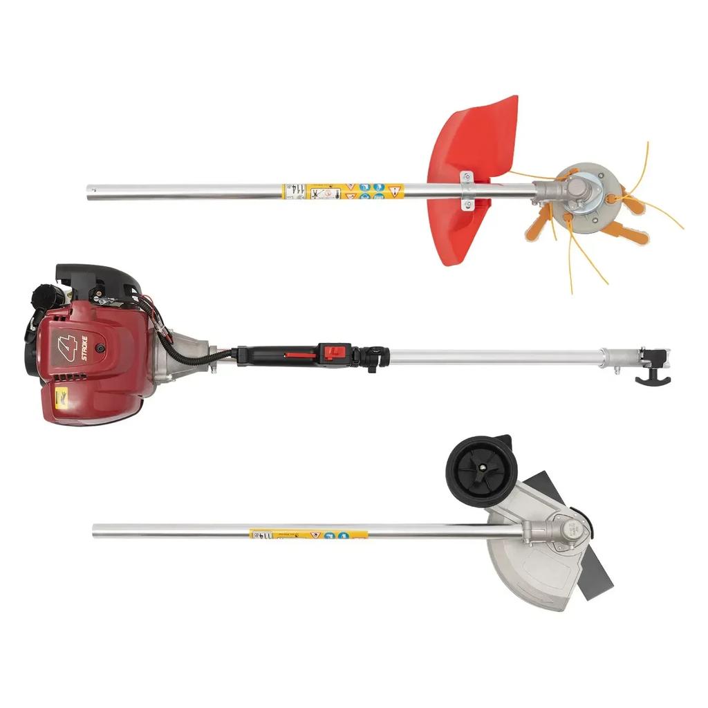35.88CC 4-Stroke Gas Weed Trimmer 0.75KW 8500RPM with 2 Blade Heads for Lawn Orchard Garden