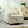 Convertible Armchair, 1-Seater, 3-in-1, Corn-Grain Velvet, Beige