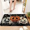Halloween Welcome Floor Mat Ghost Pumpkin And Spider Web Suitable For Door Mat, Corridor Carpet, Home Decoration