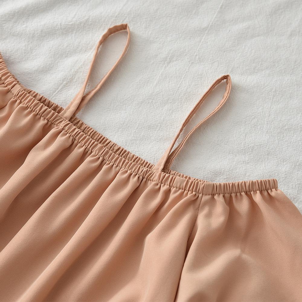 Herbstliches schulterfreies zweiteiliges Set mit Blätterdruck für Mädchen: Langärmiges Camisole & Hose