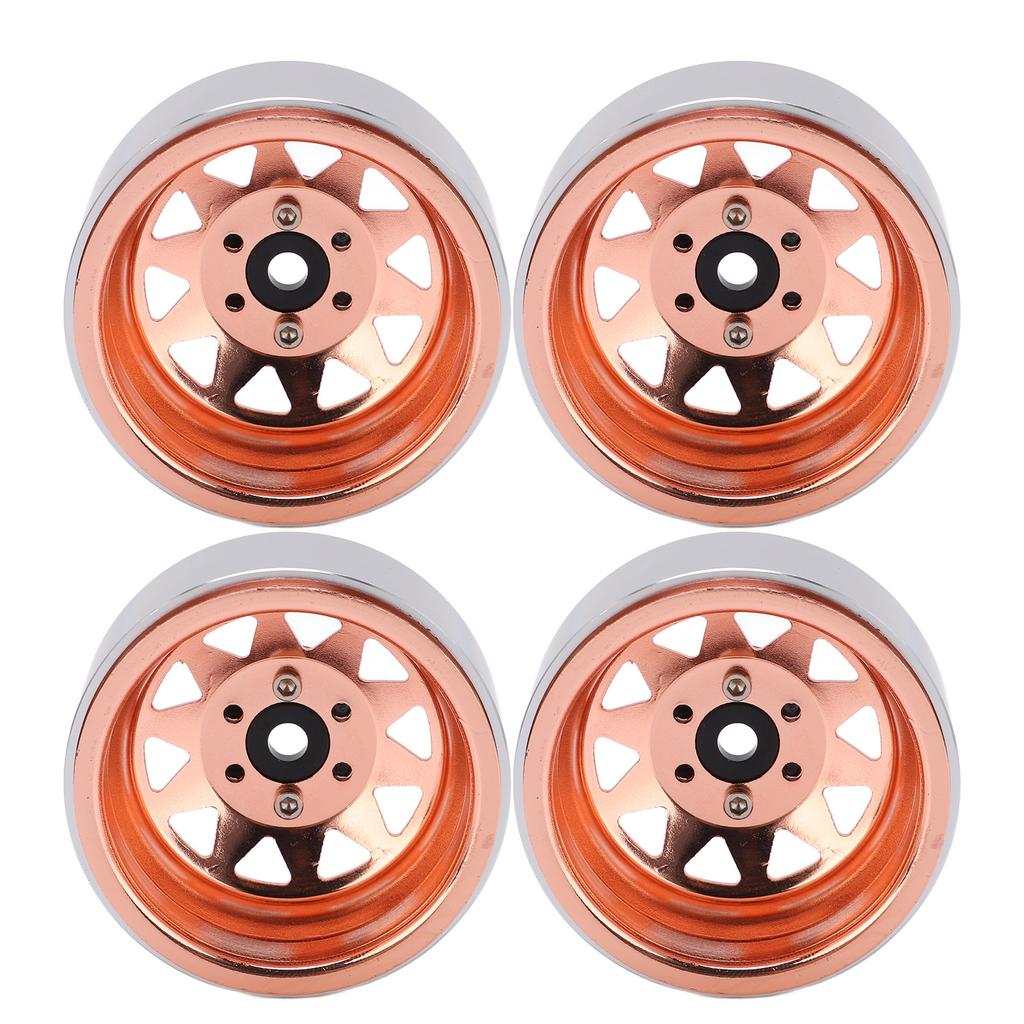 4pcs Metal 1.9 Inch Wheel Rims 10 Triangle Hole Hub for AXIAL SCX10 110 RC Climbing CarGold