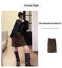 Retro Spicy Girl High-Waisted Suede A-Line Midi Skirt - Autumn Trend