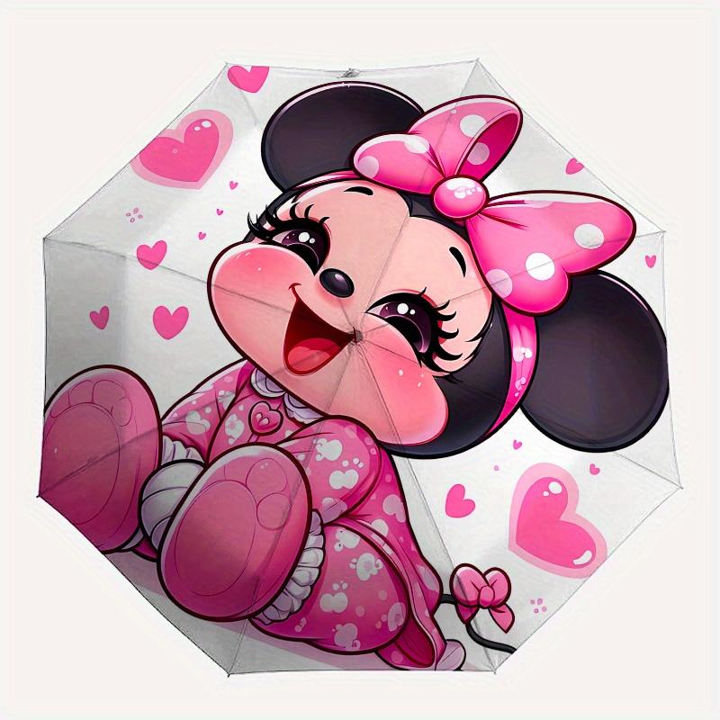 

Disney Minnie Mouse Manual Opening and Closing Umbrella - 8-Rib Reinforced Folding Design, Lightweight and Portable, Suitable for Daily Busi