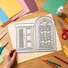 Cutter Mold, Door And Window Shape Cutting Dies, Carbon Steel Frame Template, for DIY Handmade Cards And Paper Art