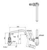 SANEI Kitchen Upright Swivel Left Double Size Suitable for General and Cold (San-ei) Faucet, Handle, Thread, 20, Climates, A5371L-20