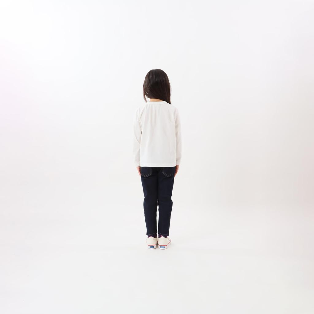 Champion Long Sleeve Crew Script Size 110 Kids' T-Shirt, Neck, 100% Cotton, Logo, Basic, Off-White, (CK-Y402)