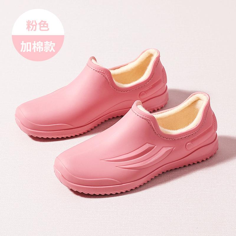 New Spring and Autumn Rain Shoes Fashionable Waterproof Outer Wear Non-slip Wear-resistant Velvet Warm Outdoor