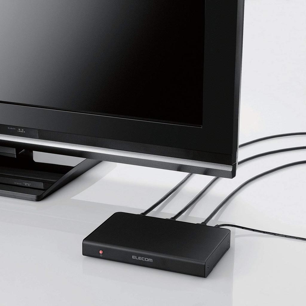 ELECOM HDMI 1 4 Full HD Splitter, Input, Outputs, 4K, VSP-HD14BK