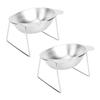 Elevated Cat Bowls Raised Stainless Steel Cat Food Water Dishes Anti Slip Metal Stand