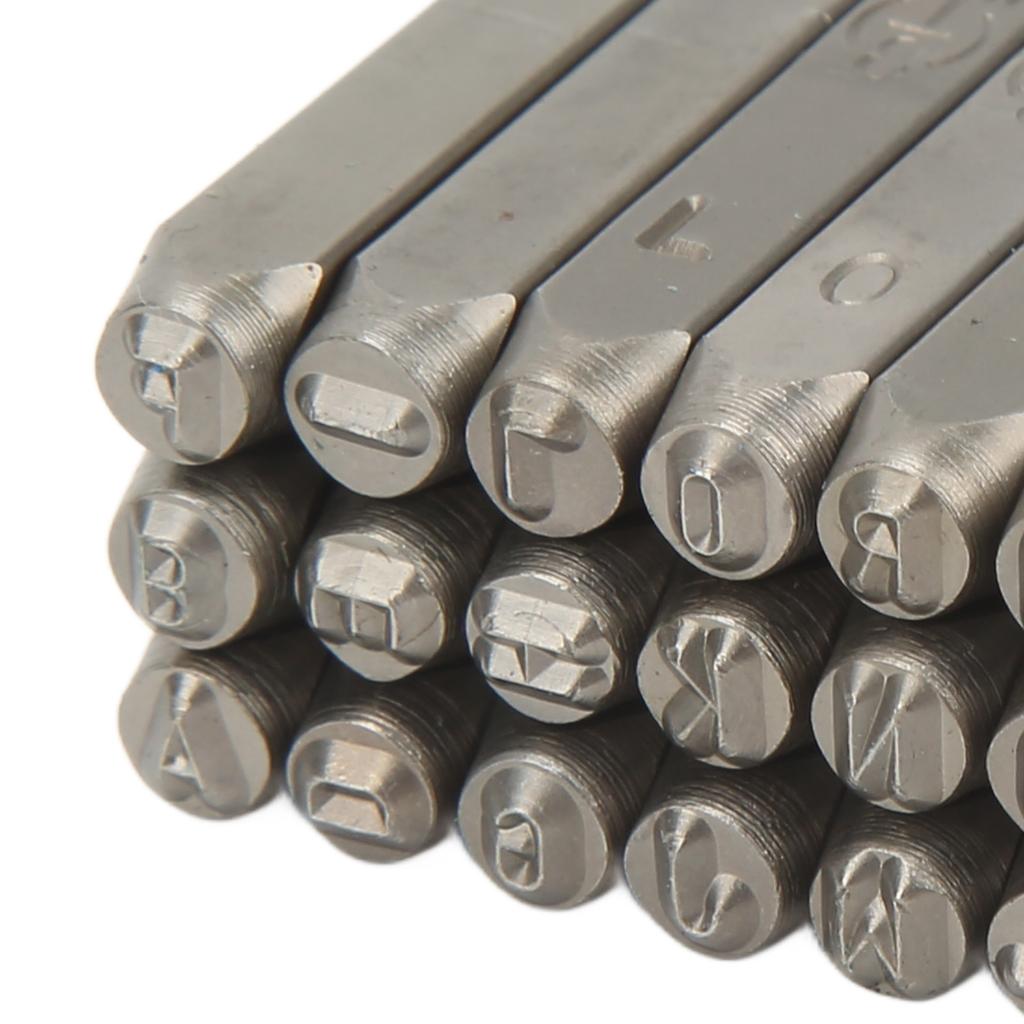 27-teiliges Metallstempel-Set aus Kohlenstoffstahl, Metall-Buchstabenstempel-Set für Schmuck, Leder, mit Aufbewahrungsbox
