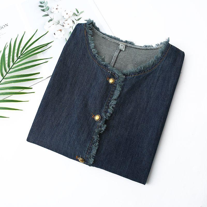 Vest Denim Women Summer Cotton Vest Oversize Solid Color Plus Size Casual Sleeveless Coat Buttons Vest