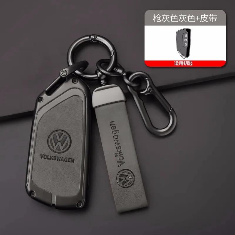 

Новый Чехол-Ракушка из Цинкового Сплава и Кожи для Умного Брелка Автомобиля для VW Volkswagen ID.4 ID.3 Golf 8 2020 Автомобильный Брелок Аксессуар
