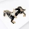 4-Color Alloy Running Horse Brooch Pins Fashion Exquisite Zodiac Horse Badge Women Kid'S Clothes Backpack Brooches New Year Gift