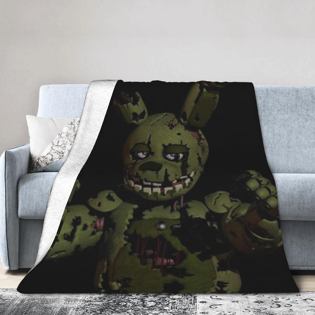 Super Soft Springtraps Fnaf Throw Blanket Premium Flannel Fleece Lightweight Bed Blanket Cozy Fluffy Blankets All Season Use