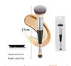 Dual-Ended Foundation & Blush Brush for Contour and Nose Shadow - Soft Hair, Black and White Design