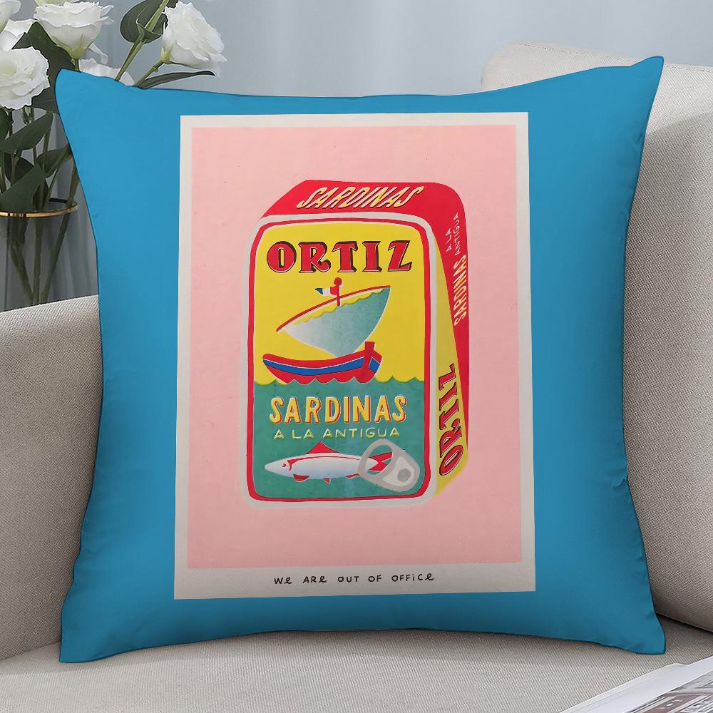 Sardines Art Pillow Case Short Plush Pillow Covers Sofa Decorative Gift Home Printing Cushion Cover