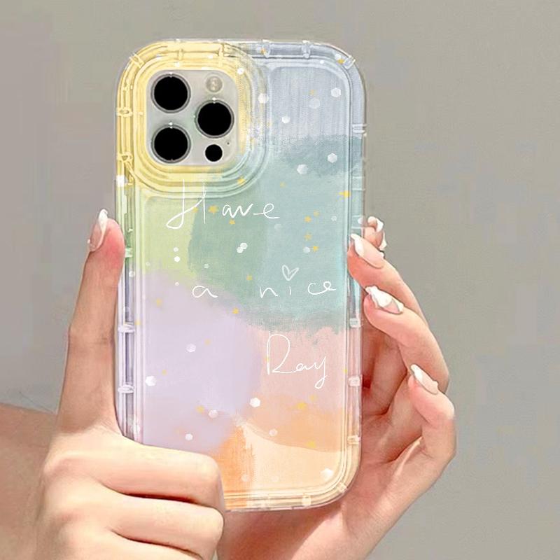 

Summer Smudging Oil Painting Graffiti Phone Case For iPhone 17 Pro Max 16 15 14 13 12 11 Pro Max X XR15 Plus 16E 17Air Cover iPhone Air