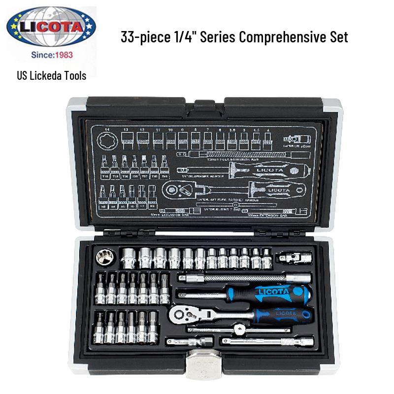 LICOTA 6.3mm 1/4" Ratchet Wrench Socket Set