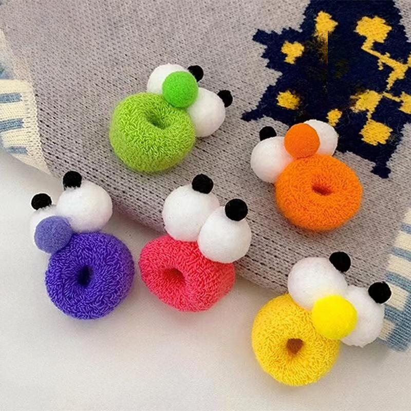 New Autumn and Winter Funny Selling Big Eyes Rope Girl Heart Candy Color High Elasticity 2-16 Years Old Hair Band