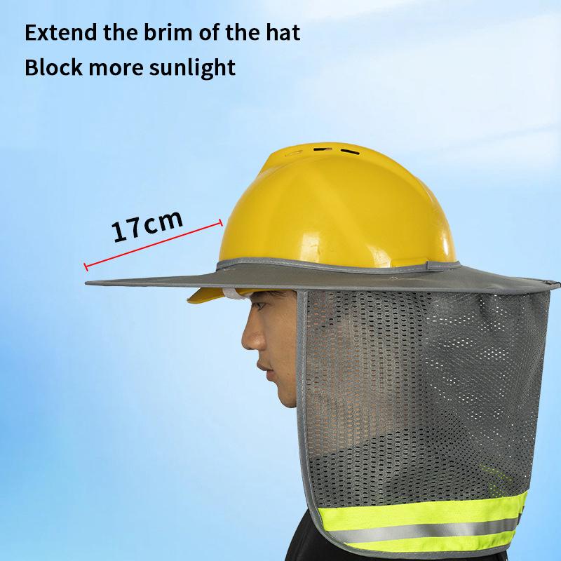 Cappello di sicurezza con protezione solare estiva, protezione per il collo, strisce riflettenti, berretto di sicurezza per lavoratori edili