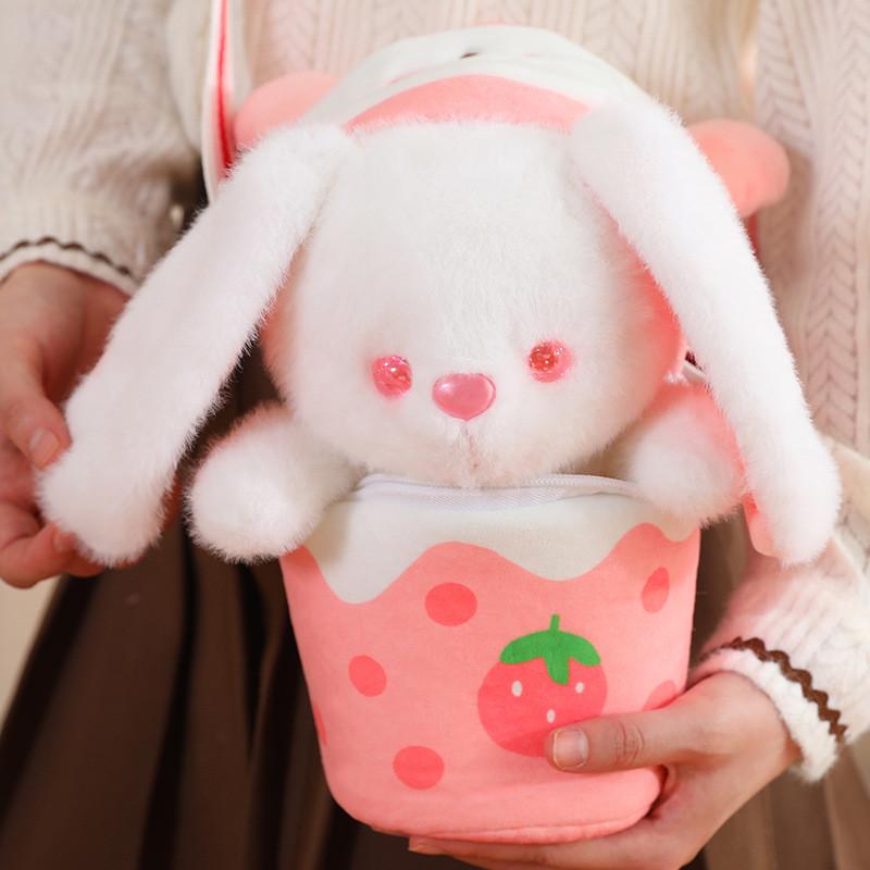 Milk Cute Tea Cat Bear Plush Toy Cartoon Children Girl Detachable Gift Satchel